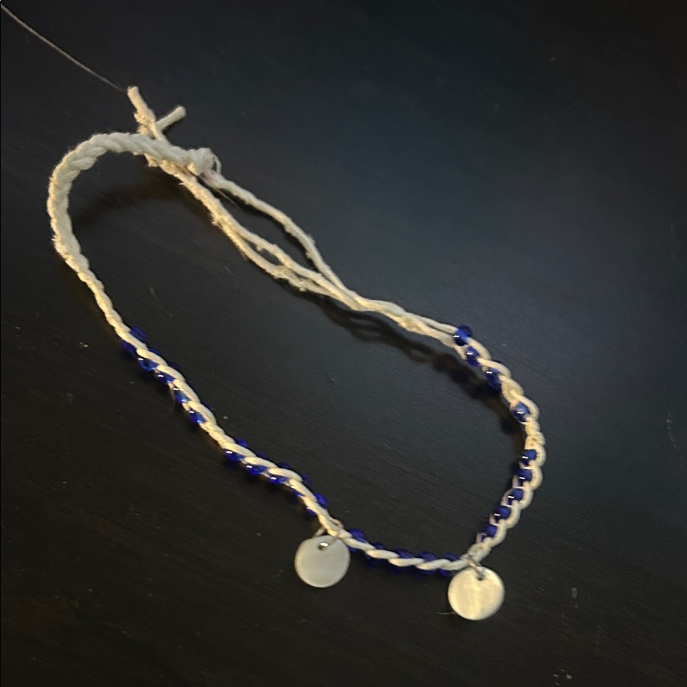 Handcrafted Blue and Silver Charm Bracelet